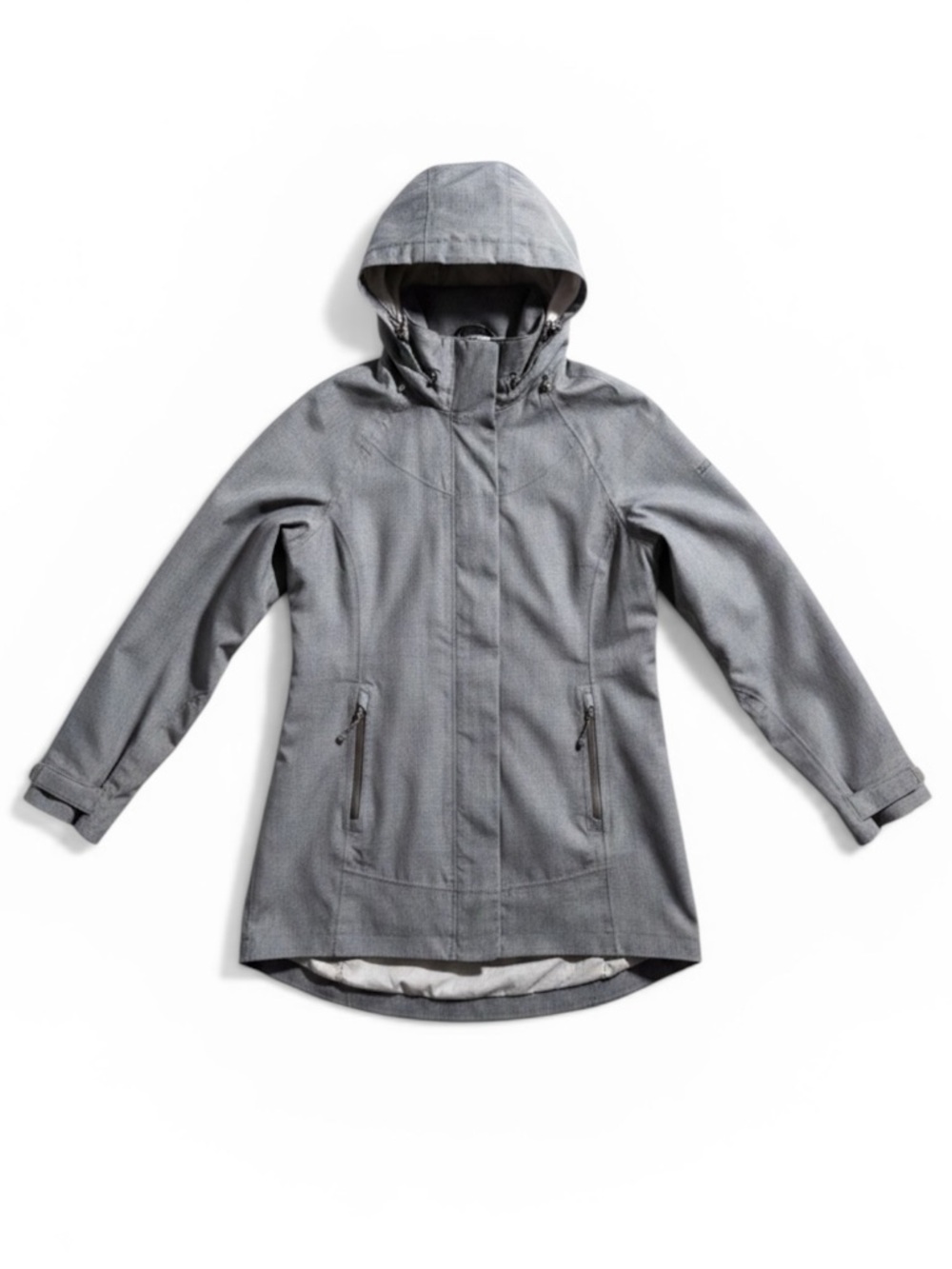 L.L. Bean Waterproof Hooded Rain Jacket Gray Lightweight Outdoor Hiking Size XS